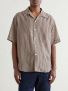 Auralee - Camp-Collar Checked Cotton Shirt - Brown