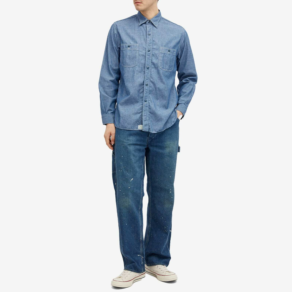 orSlow Men's Work Shirt in Chambray