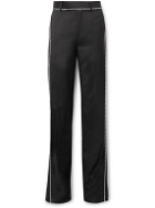 AMIRI - Flared Crystal-Embellished Wool-Twill Suit Trousers - Black