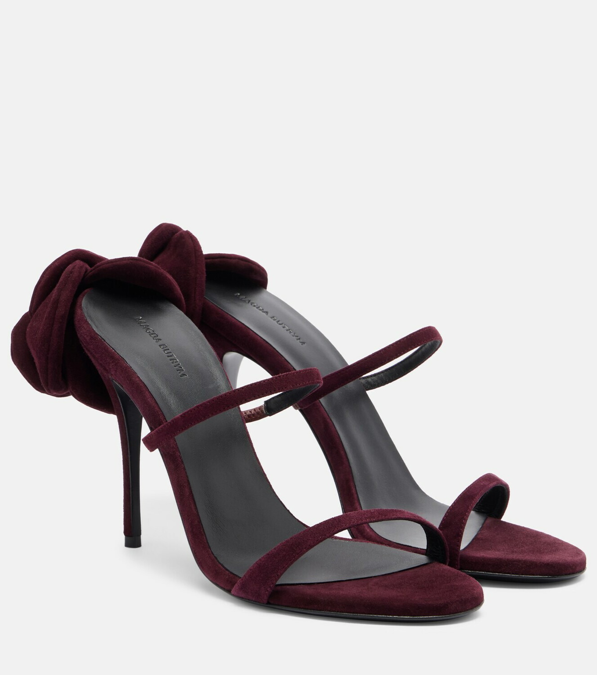 Magda Butrym Floral-appliqué suede mules