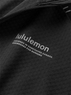 Lululemon - Run City Surge Printed Textured Recycled Stretch-Knit Half-Zip Running Top - Black