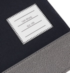 Thom Browne - Pebble-Grain Leather-Trimmed Cotton-Twill Pouch - Navy