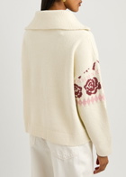 Kitri Uma Fair Isle Intarsia Half-zip Jumper Cream