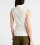 Lemaire Scarf-detail cotton and linen jersey top