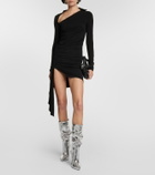 Paris Texas Slouchy python-effect leather boots