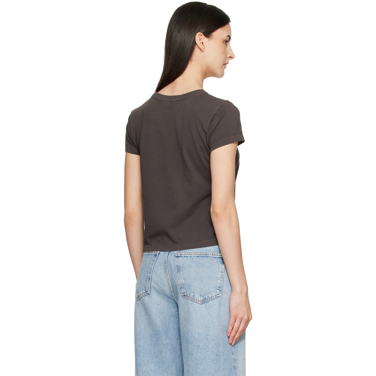 AGOLDE Brown Long Line Adine T-shirt