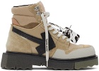 Off-White Beige Hiking Sneaker Boots
