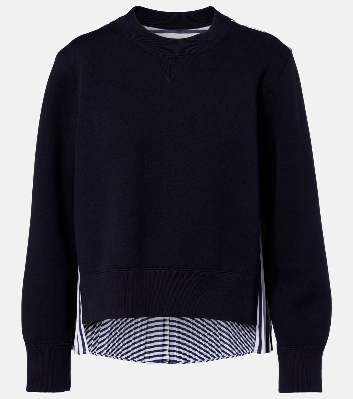 Sacai Striped cotton-blend sweatshirt