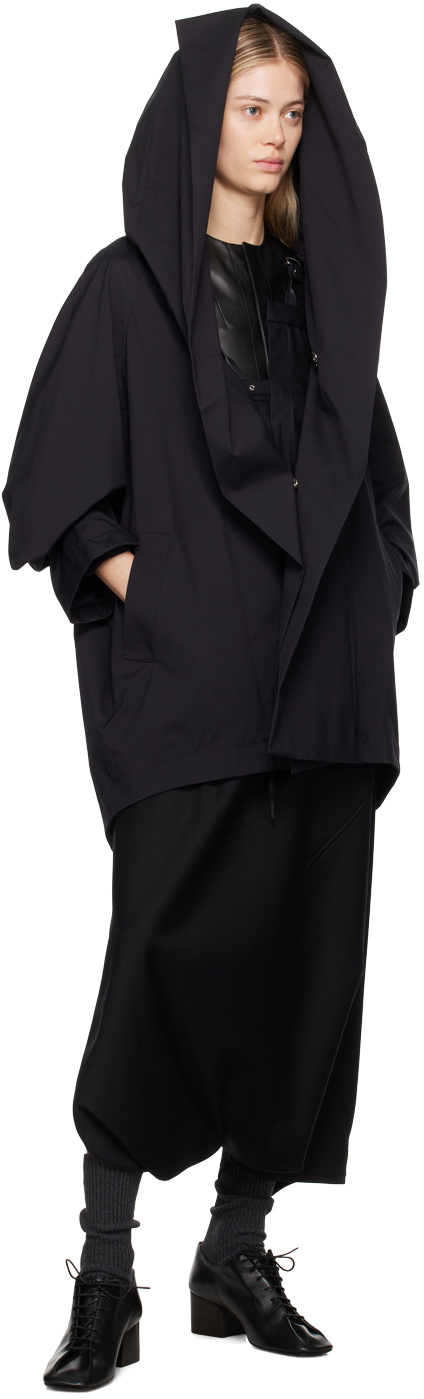 YOHJI YAMAMOTO Black R-Hooded Jacket Yohji Yamamoto