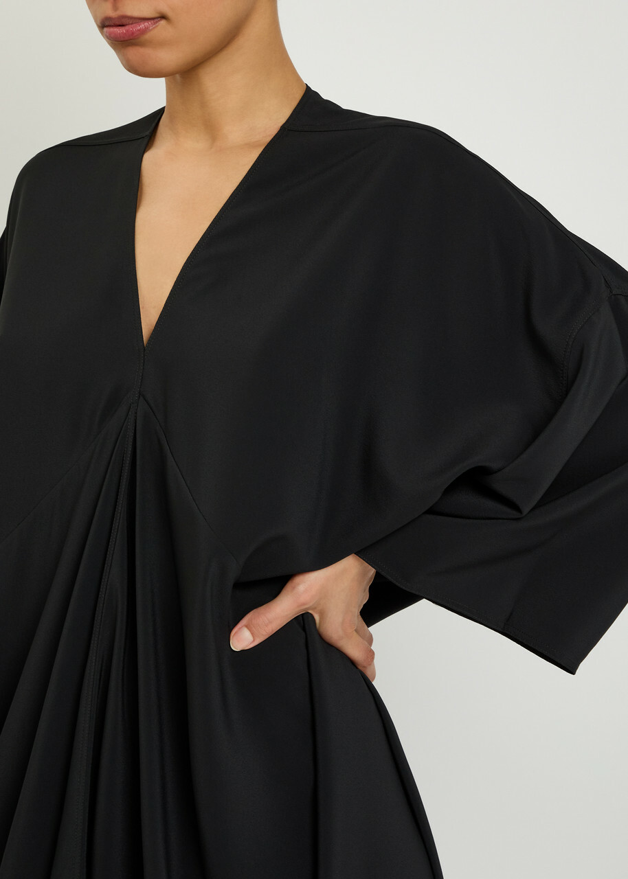 Rick Owens Tommykite Crepe Maxi Dress Black