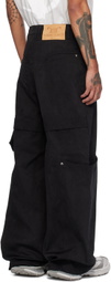 NAMESAKE Black Antonio Stained Faux-Suede Cargo Pants
