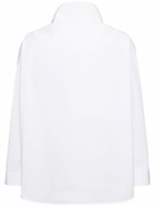JIL SANDER - Draped Neck Cotton Poplin Shirt