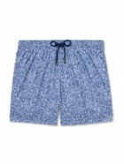 Canali - Straight-Leg Mid-Length Printed Swim Shorts - Blue
