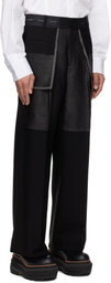Feng Chen Wang Black Deconstructed Patchwork Trousers