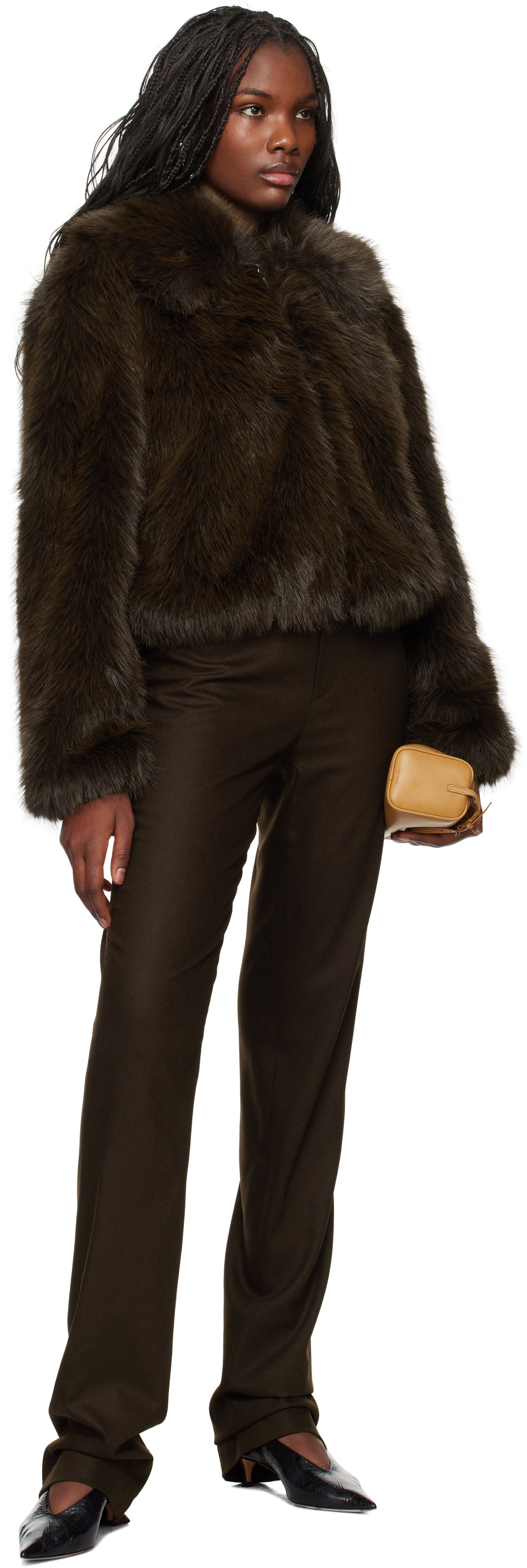 The Frankie Shop Brown Hope Faux-Fur Jacket The Frankie Shop