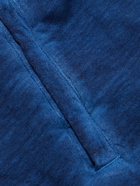 120% - Garment-Dyed Linen and Cotton-Blend Jersey Zip-Up Hoodie - Blue