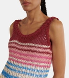 REDValentino Striped crochet midi dress