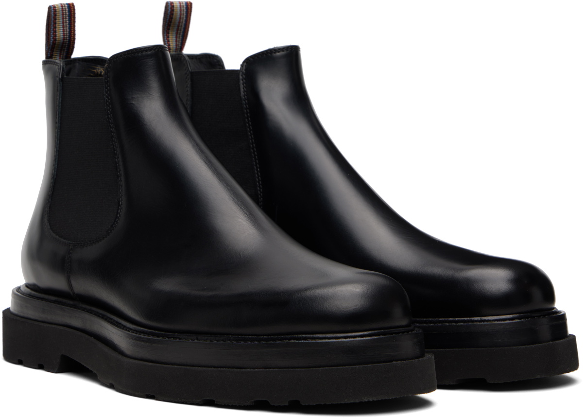 Paul Smith Black Leather Beard Chelsea Boots