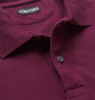 TOM FORD - Slim-Fit Cotton-Piqué Polo Shirt - Burgundy