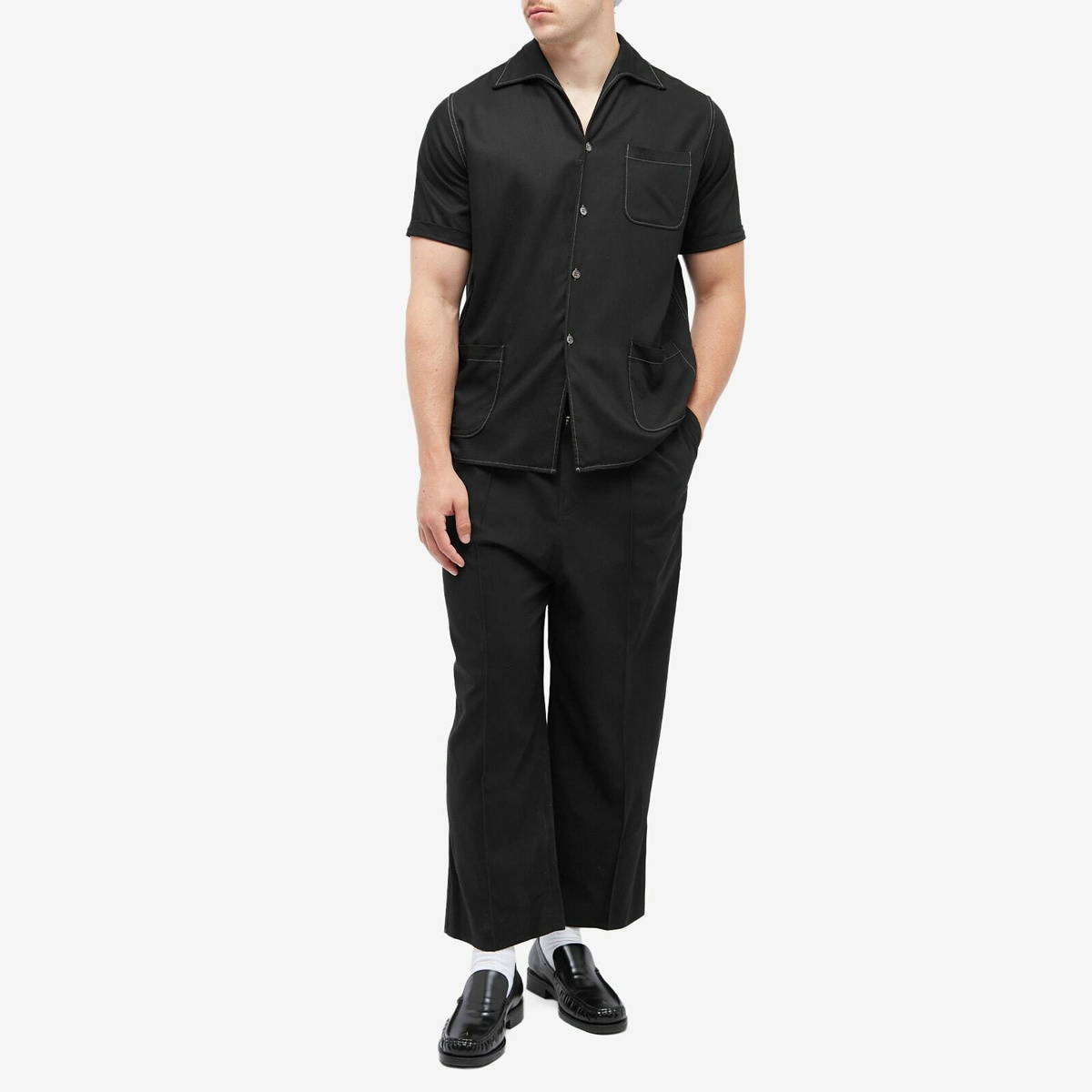 Loewe Men's Low Crotch Work Trousers in Black Loewe