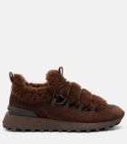 Brunello Cucinelli Monili shearling-trimmed suede sneakers