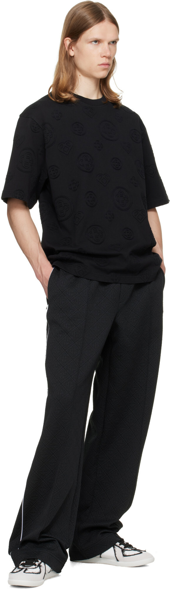 Casablanca Black Raised Monogram Track Pants