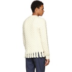 JW Anderson White Chunky Fringe Sweater