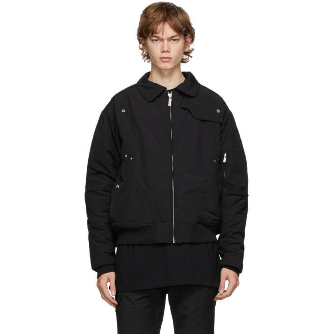 C2H4 Black Quilted Technical Jacket C2H4
