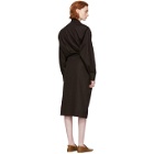Lemaire Brown High Collar Twisted Dress