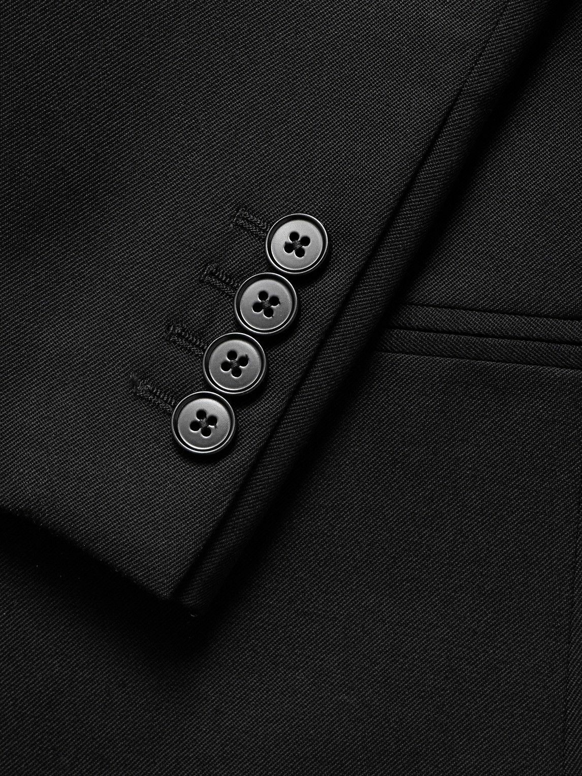 McQueen - Double-Breasted Asymmetric Wool-Gabardine Blazer - Black