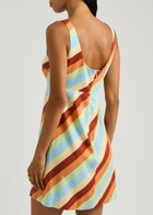 Kitri Connie Striped Linen-blend Mini Dress Multicoloured