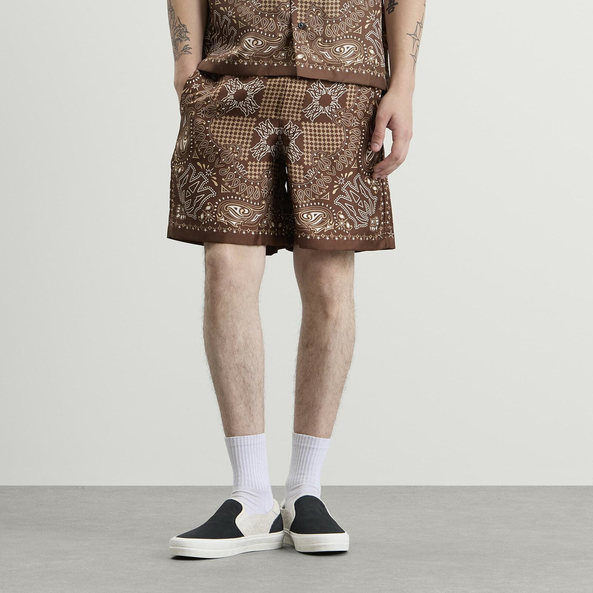 Amiri Men's MA Check Short in Tobacco