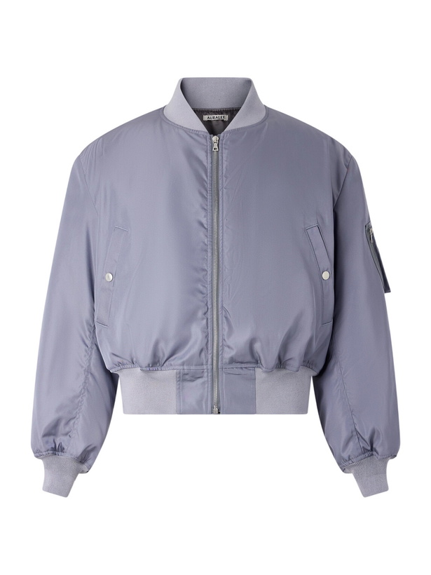 Photo: Auralee - Silk-Twill Bomber Jacket - Blue