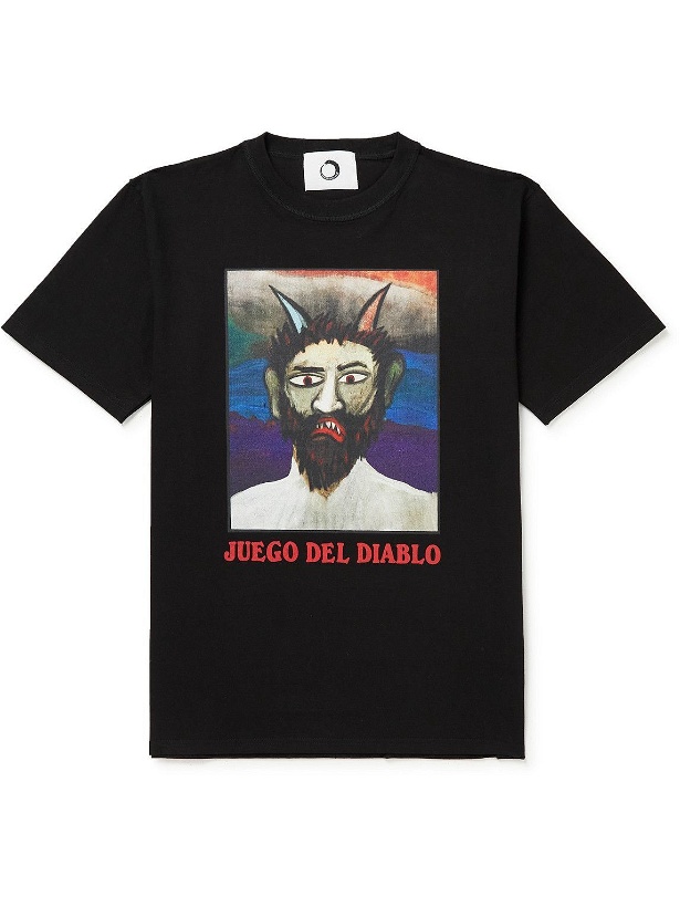 Photo: Endless Joy - El Diablo Printed Organic Cotton-Jersey T-Shirt - Black