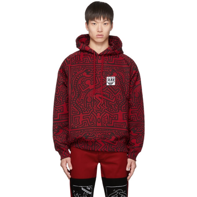 Photo: Etudes Red and Black Keith Haring Edition Odysseus Hoodie