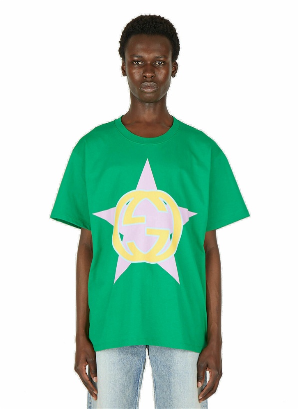 Photo: Logo Motif T-Shirt in Green