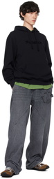JW Anderson Black Logo Embroidery Hoodie