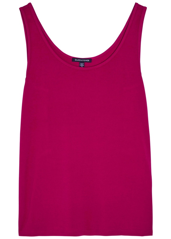 Photo: Eileen Fisher Silk-crepe Tank Fuchsia