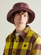 Acne Studios - Logo-Embroidered Appliquéd Cotton-Twill Bucket Hat - Burgundy