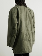 Balenciaga - Distressed Cotton-Canvas Coat - Green