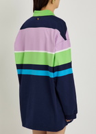 Versace Striped Cotton Mini Sweatshirt Dress Multicoloured