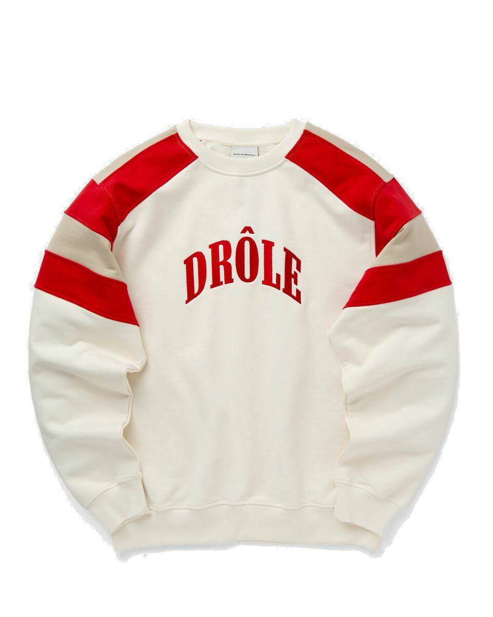 Photo: Drôle De Monsieur Le Sweatshirt Drùle Sport Red/Beige - Mens - Sweatshirts