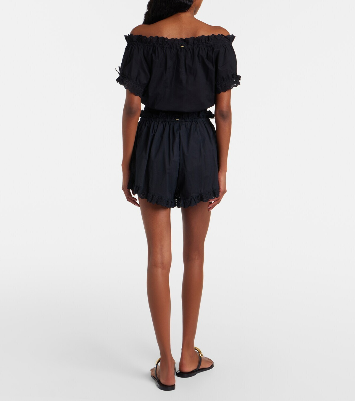 Poupette St Barth Cory broderie anglaise cotton poplin shorts