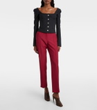McQueen Cropped wool and mohair slim pants