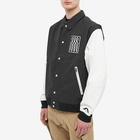 Acronym Men's Patch Logo Varsity Jacket in Black/White