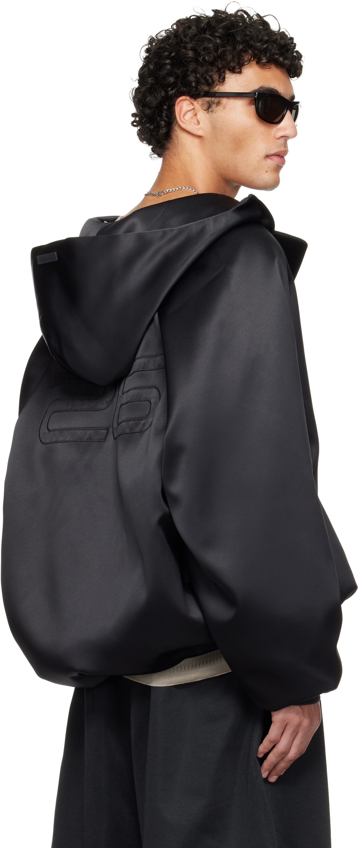 Fear of God ESSENTIALS Black Holiday Hooded Bomber Jacket