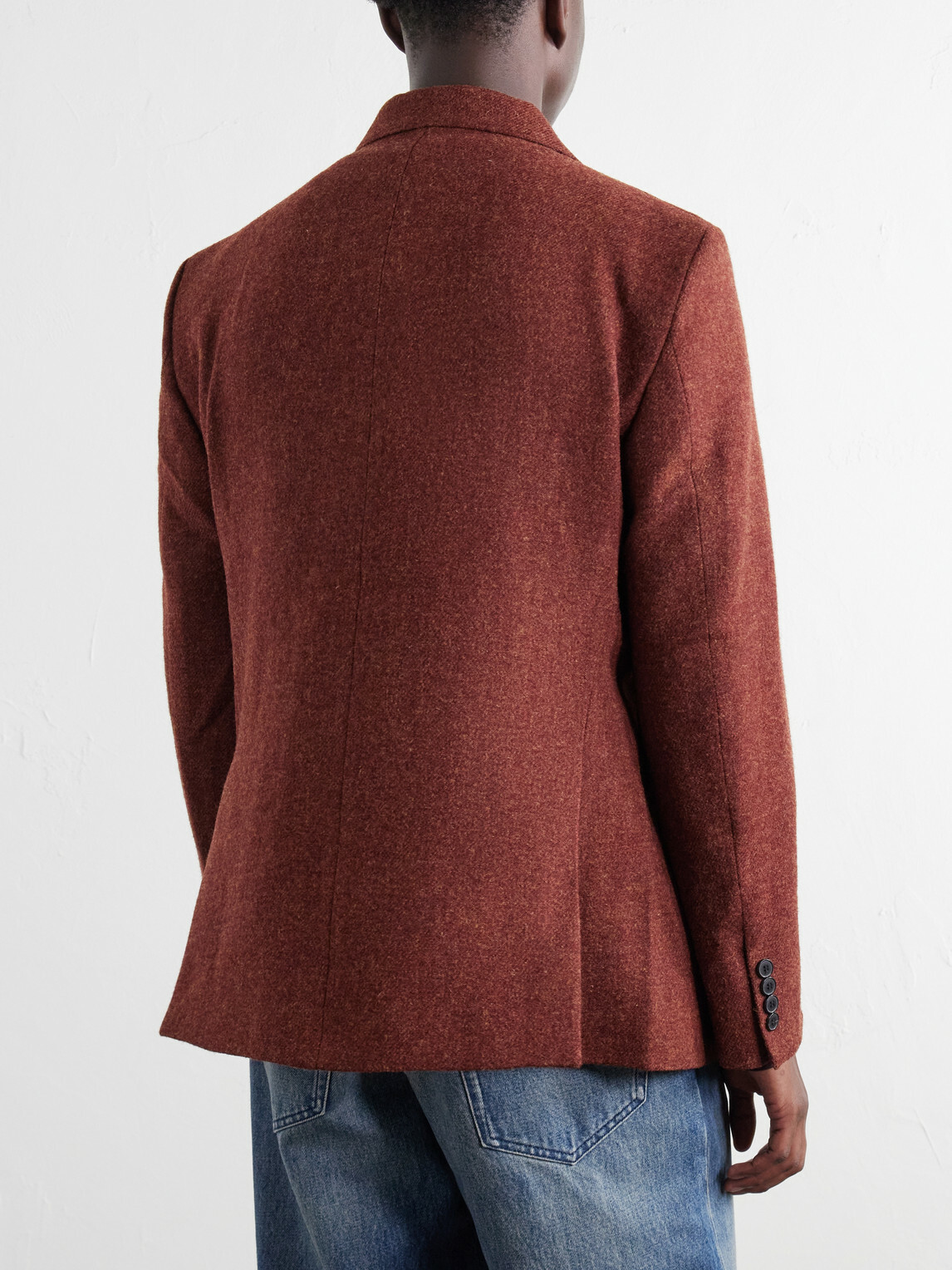 Portuguese Flannel - Double-Breasted Wool-Tweed Blazer - Red