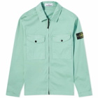 Stone Island Men's Stretch Cotton Double Pocket Shirt Jacket in Light Green