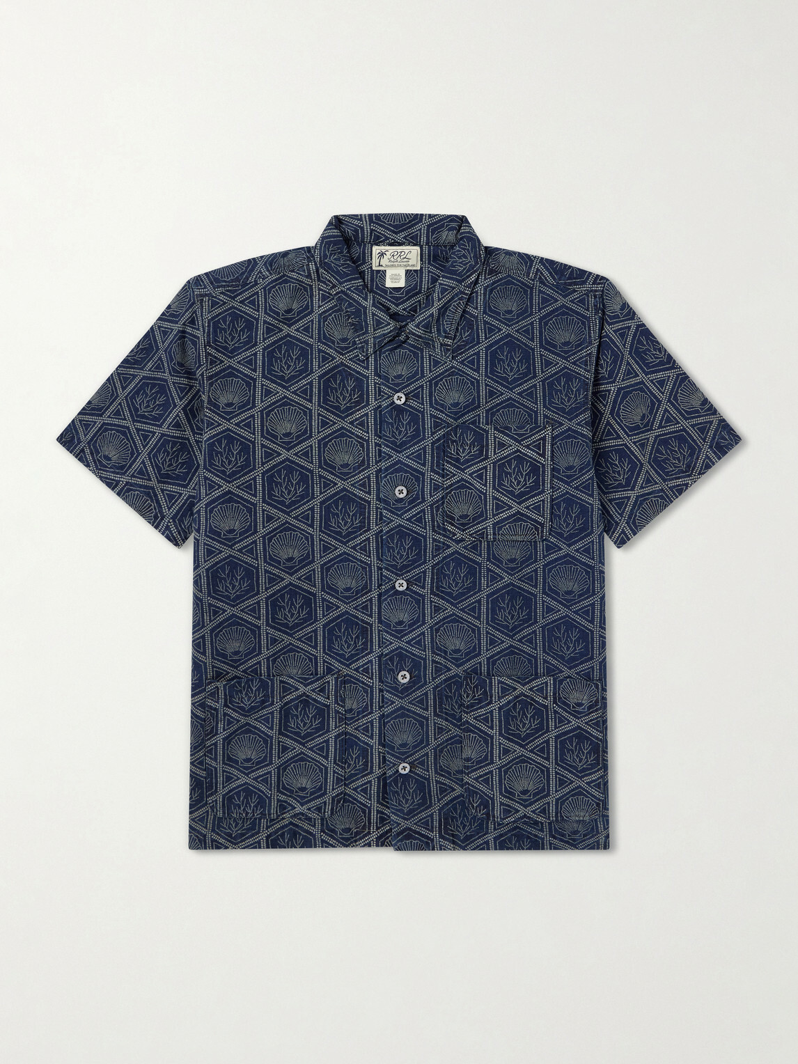 RRL - Printed Linen and Cotton-Blend Shirt - Blue