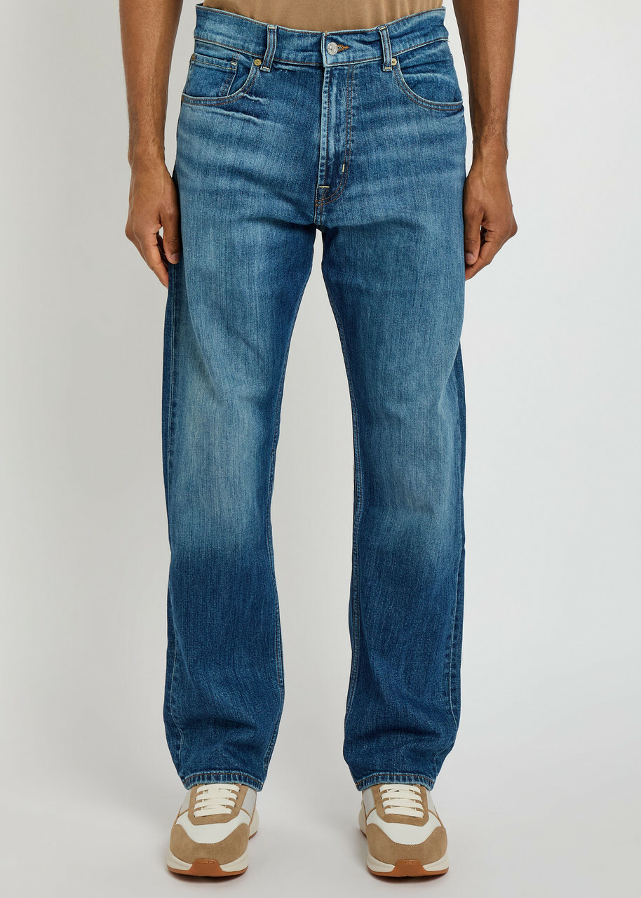 7 For All Mankind Modern Straight-leg Jeans Mid Blu